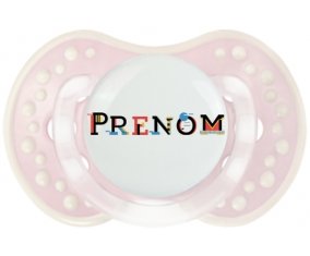 Tétine Prénom ou texte personnalisée alphabet style-49 :Retro-rose-tendre classique Tétine embout Lovi Dynamic 0/6 mois