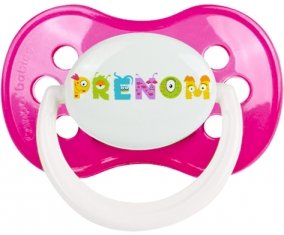 Tétine Prénom ou texte personnalisée alphabet style-52 :Rose foncé classique Tétine embout anatomique 0/6 mois