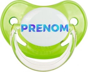 Tétine Prénom ou texte personnalisée alphabet style-62 :Vert classique embout physiologique 0/6 mois