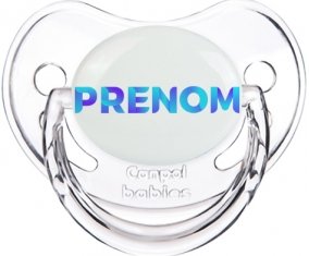 Tétine Prénom ou texte personnalisée alphabet style-62 :Transparent classique embout physiologique 0/6 mois