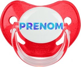 Tétine Prénom ou texte personnalisée alphabet style-62 :Rouge à paillette embout physiologique 0/6 mois