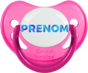 Tétine Prénom ou texte personnalisée alphabet style-62 :Rose phosphorescente embout physiologique 0/6 mois