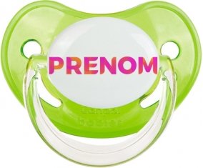 Tétine Prénom ou texte personnalisée alphabet style-63 :Vert classique embout physiologique 0/6 mois