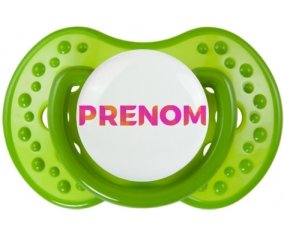Tétine Prénom ou texte personnalisée alphabet style-63 :Vert classique Tétine embout Lovi Dynamic 0/6 mois