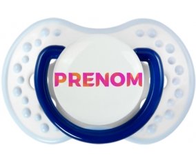 Tétine Prénom ou texte personnalisée alphabet style-63 :Marine-blanc-bleu classique Tétine embout Lovi Dynamic 0/6 mois