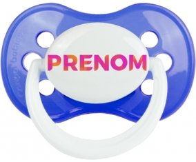 Tétine Prénom ou texte personnalisée alphabet style-63 :Bleu classique Tétine embout anatomique 0/6 mois