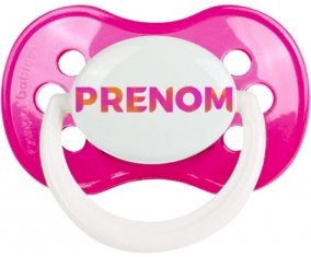 Tétine Prénom ou texte personnalisée alphabet style-63 :Rose foncé classique Tétine embout anatomique 0/6 mois