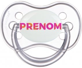 Tétine Prénom ou texte personnalisée alphabet style-63 :Transparente classique Tétine embout anatomique 0/6 mois