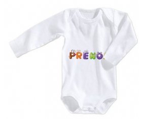 Body Prénom ou texte personnalisée alphabet style-1 taille 3/6 mois manches Longues