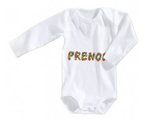 Body Prénom ou texte personnalisée alphabet style-9 taille 3/6 mois manches Longues