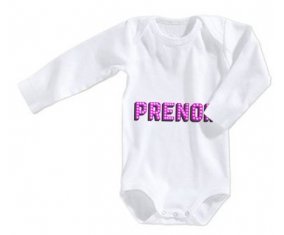 Body Prénom ou texte personnalisée alphabet style-12 taille 3/6 mois manches Longues