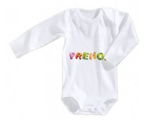 Body Prénom ou texte personnalisée alphabet style-21 taille 3/6 mois manches Longues