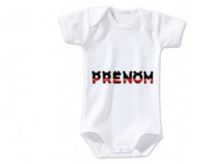 Body Prénom ou texte personnalisée alphabet style-25 taille 3/6 mois manches Courtes