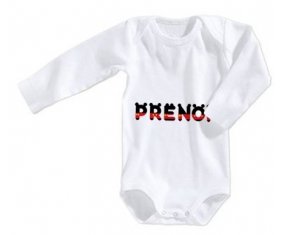 Body Prénom ou texte personnalisée alphabet style-25 taille 3/6 mois manches Longues