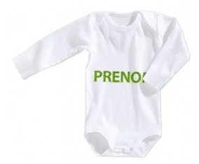 Body Prénom ou texte personnalisée alphabet style-26 taille 3/6 mois manches Longues
