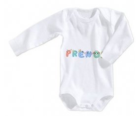 Body Prénom ou texte personnalisée alphabet style-28 taille 3/6 mois manches Longues
