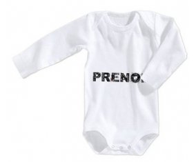 Body Prénom ou texte personnalisée alphabet style-34 taille 3/6 mois manches Longues