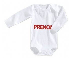 Body Prénom ou texte personnalisée alphabet style-41 taille 3/6 mois manches Longues