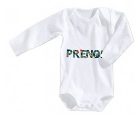 Body Prénom ou texte personnalisée alphabet style-42 taille 3/6 mois manches Longues