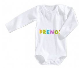 Body Prénom ou texte personnalisée alphabet style-52 taille 3/6 mois manches Longues