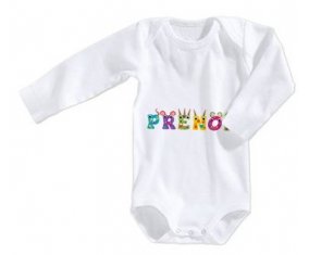 Body Prénom ou texte personnalisée alphabet style-53 taille 3/6 mois manches Longues