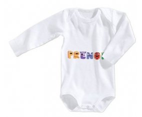Body Prénom ou texte personnalisée alphabet style-54 taille 3/6 mois manches Longues