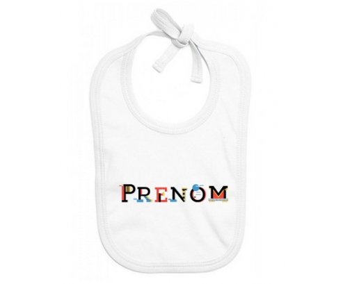 Bavoir Prénom ou texte personnalisée alphabet style-49