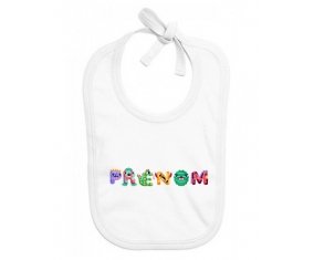 Bavoir Prénom ou texte personnalisée alphabet style-51
