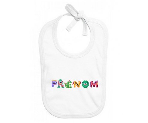 Bavoir Prénom ou texte personnalisée alphabet style-51