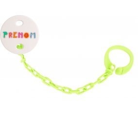 Attache-tétine Prénom ou texte personnalisée alphabet style-2 couleur Verte
