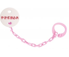 Attache-tétine Prénom ou texte personnalisée alphabet style-10 couleur Rose clair