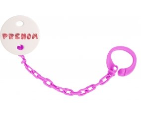 Attache-tétine Prénom ou texte personnalisée alphabet style-10 couleur Rose fuschia