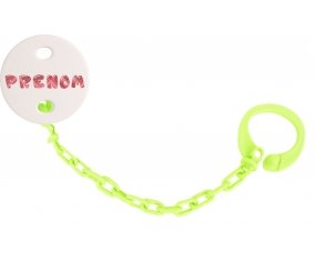 Attache-tétine Prénom ou texte personnalisée alphabet style-10 couleur Verte