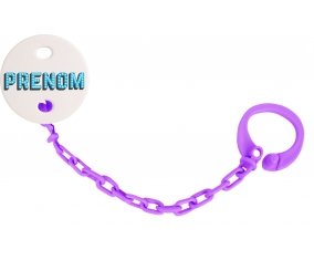 Attache-tétine Prénom ou texte personnalisée alphabet style-11 couleur Violet