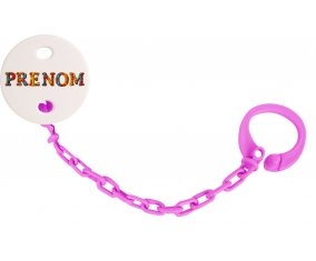 Attache-tétine Prénom ou texte personnalisée alphabet style-13 couleur Rose fuschia