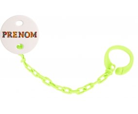Attache-tétine Prénom ou texte personnalisée alphabet style-13 couleur Verte