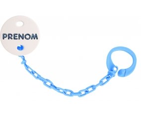 Attache-tétine Prénom ou texte personnalisée alphabet style-15 couleur Bleu turquoise