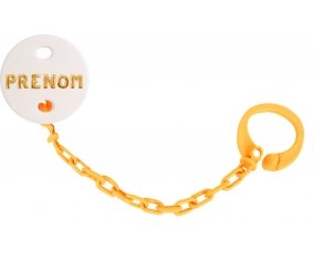 Attache-tétine Prénom ou texte personnalisée alphabet style-17 couleur Orange
