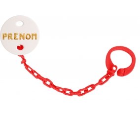 Attache-tétine Prénom ou texte personnalisée alphabet style-17 couleur Rouge
