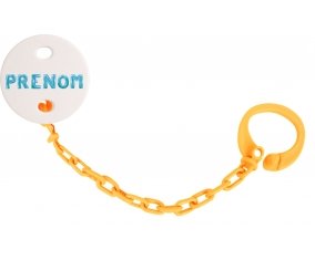 Attache-tétine Prénom ou texte personnalisée alphabet style-18 couleur Orange