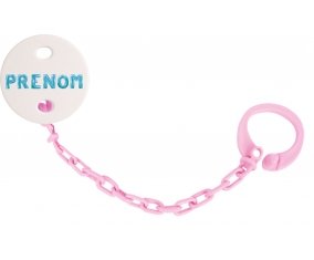 Attache-tétine Prénom ou texte personnalisée alphabet style-18 couleur Rose clair