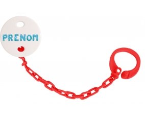 Attache-tétine Prénom ou texte personnalisée alphabet style-18 couleur Rouge