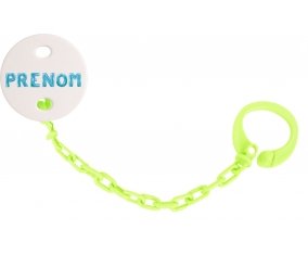 Attache-tétine Prénom ou texte personnalisée alphabet style-18 couleur Verte