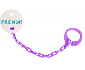 Attache-tétine Prénom ou texte personnalisée alphabet style-18 couleur Violet