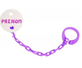 Attache-tétine Prénom ou texte personnalisée alphabet style-19 couleur Violet