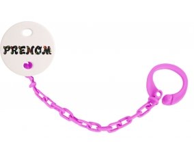 Attache-tétine Prénom ou texte personnalisée alphabet style-20 couleur Rose fuschia