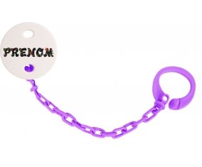 Attache-tétine Prénom ou texte personnalisée alphabet style-20 couleur Violet
