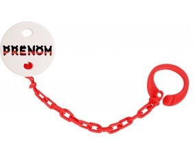 Attache-tétine Prénom ou texte personnalisée alphabet style-25 couleur Rouge