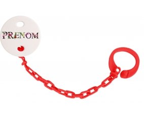 Attache-tétine Prénom ou texte personnalisée alphabet style-27 couleur Rouge