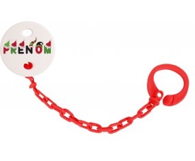 Attache-tétine Prénom ou texte personnalisée alphabet style-31 couleur Rouge